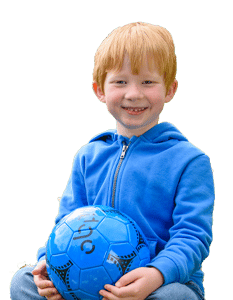 boy holding football