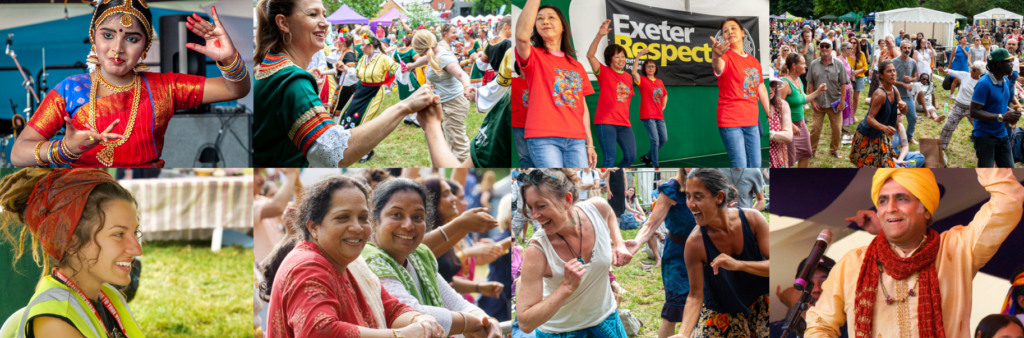 Exeter Respect photo collage of people from different ethnicities and heritages celebrating diversity